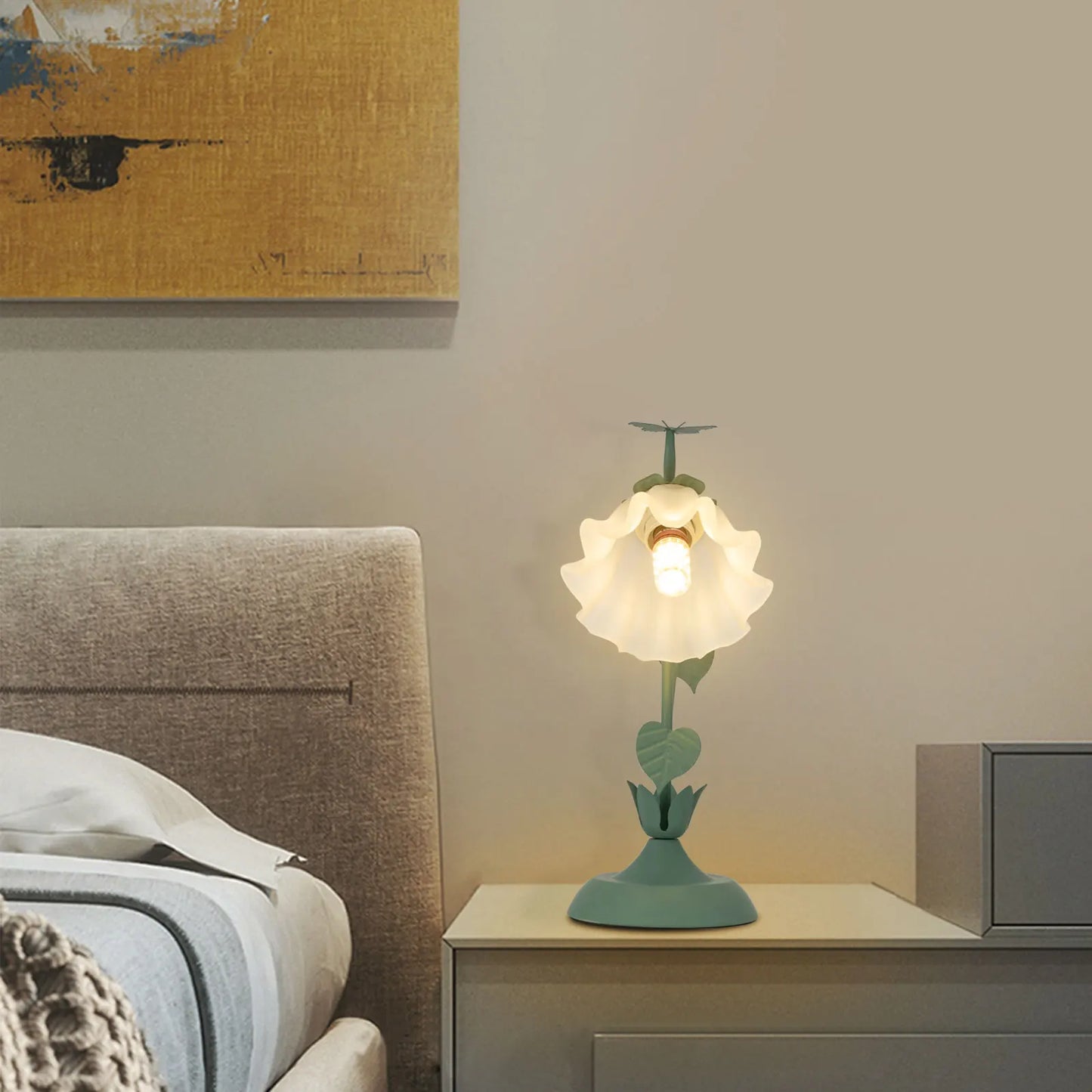 40W Retro Flower Desk Lamp E26 LED Illumination Light