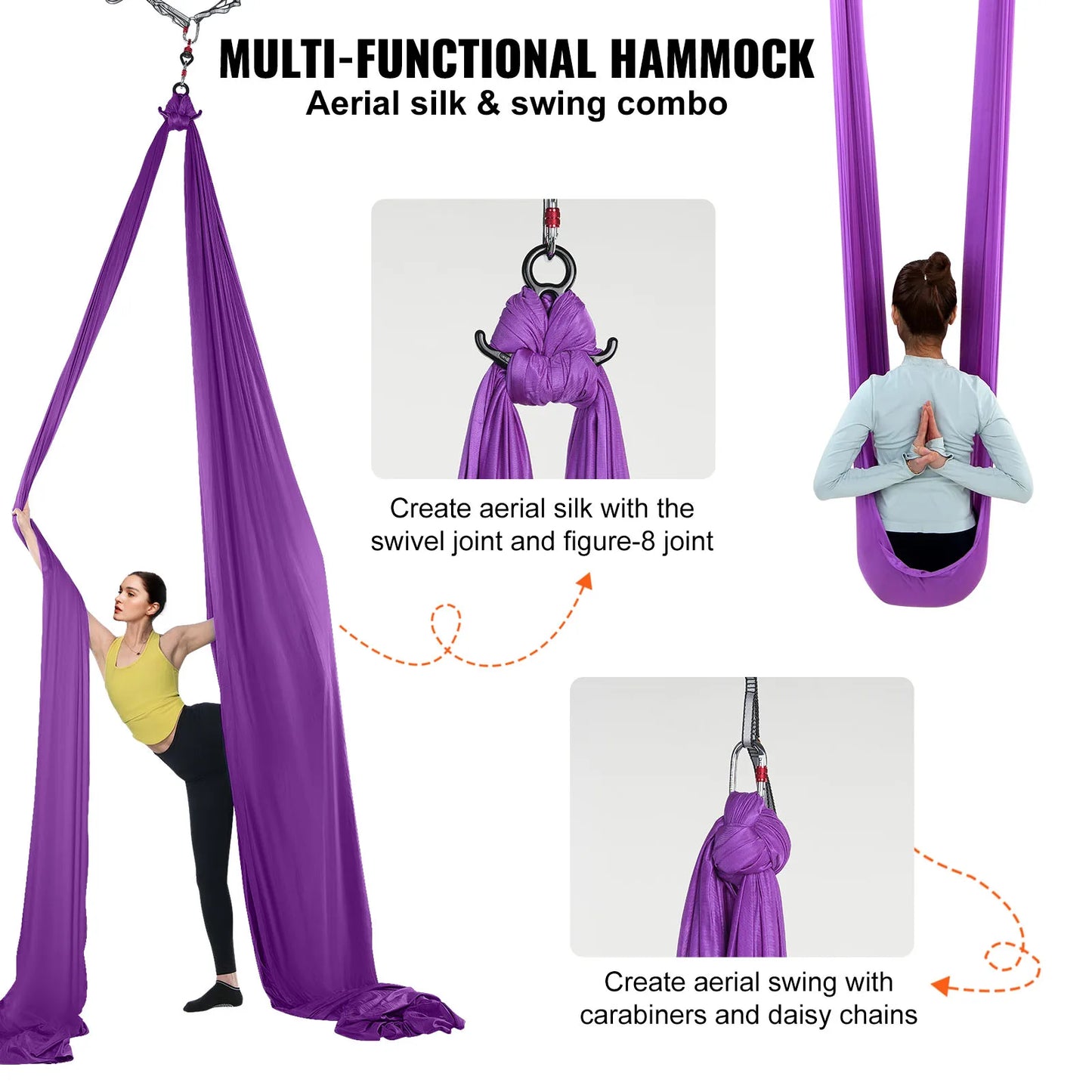 SucceBuy Aerial Yoga Hammock And Swing Starter Kit All