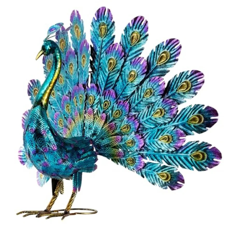 Outdoor Peacock Yard Statue Garden Sculpture Decor