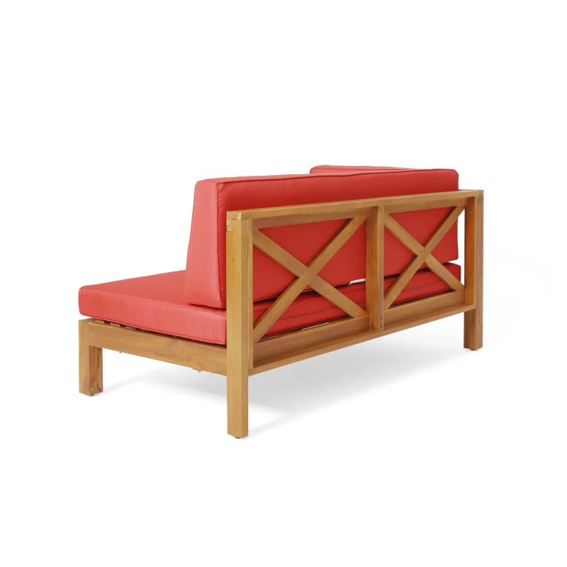 Outdoor Patio Bench With Acacia Wood Frame