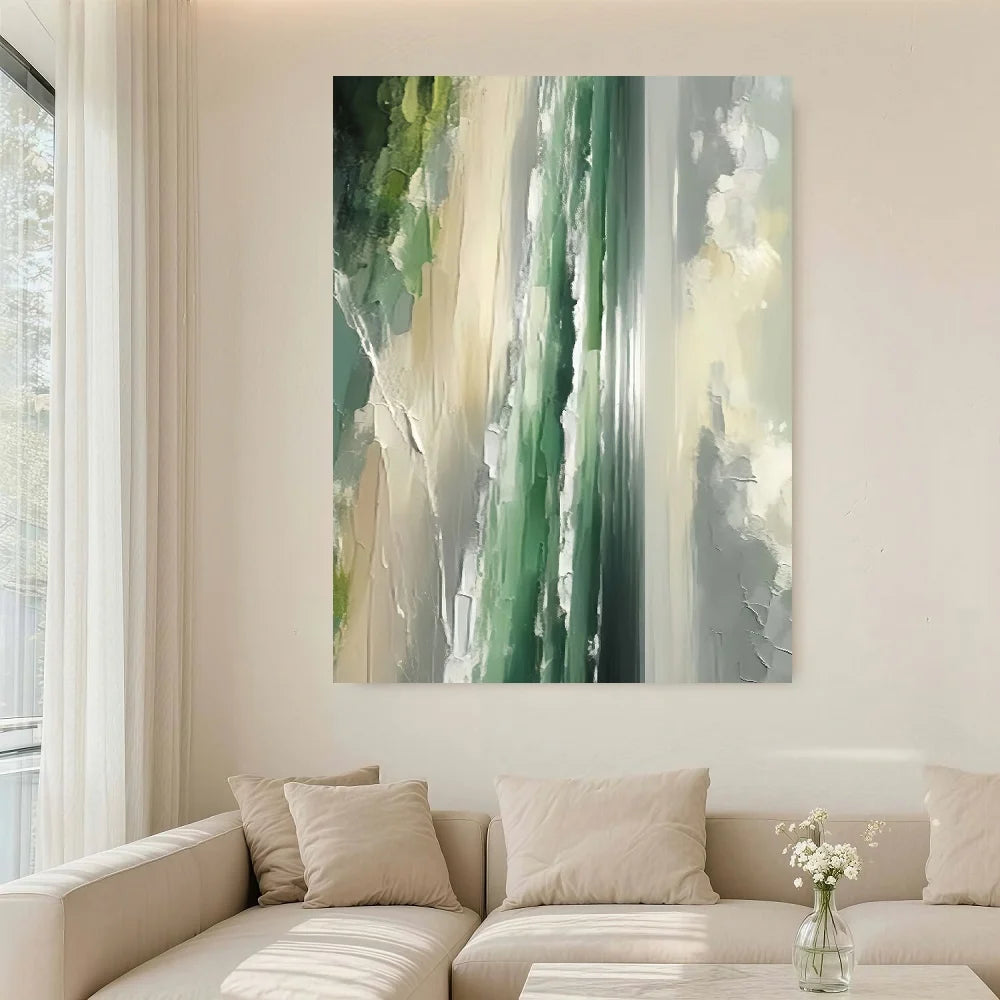 Framed Abstract Coastal Landscape Canvas Wall Art Living Room