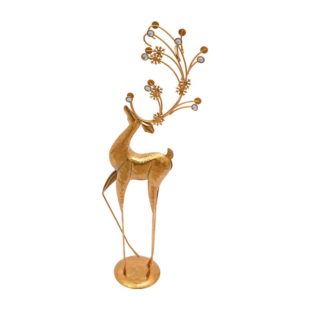 Retro Metal Deer Statue Elegant Reindeer Holiday Decor