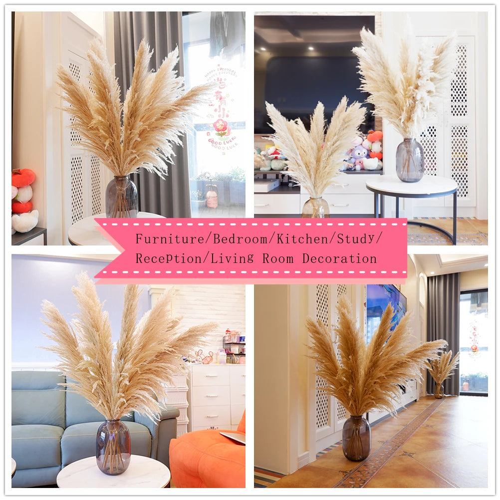 NONECN Dried Pampas Grass Decor 16Pcs Boho Neutral Bouquet