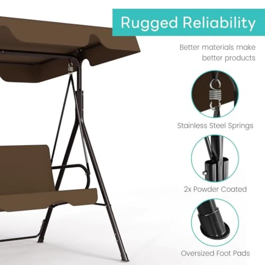 OLOEY Outdoor Patio Swing Chair With Adjustable Canopy
