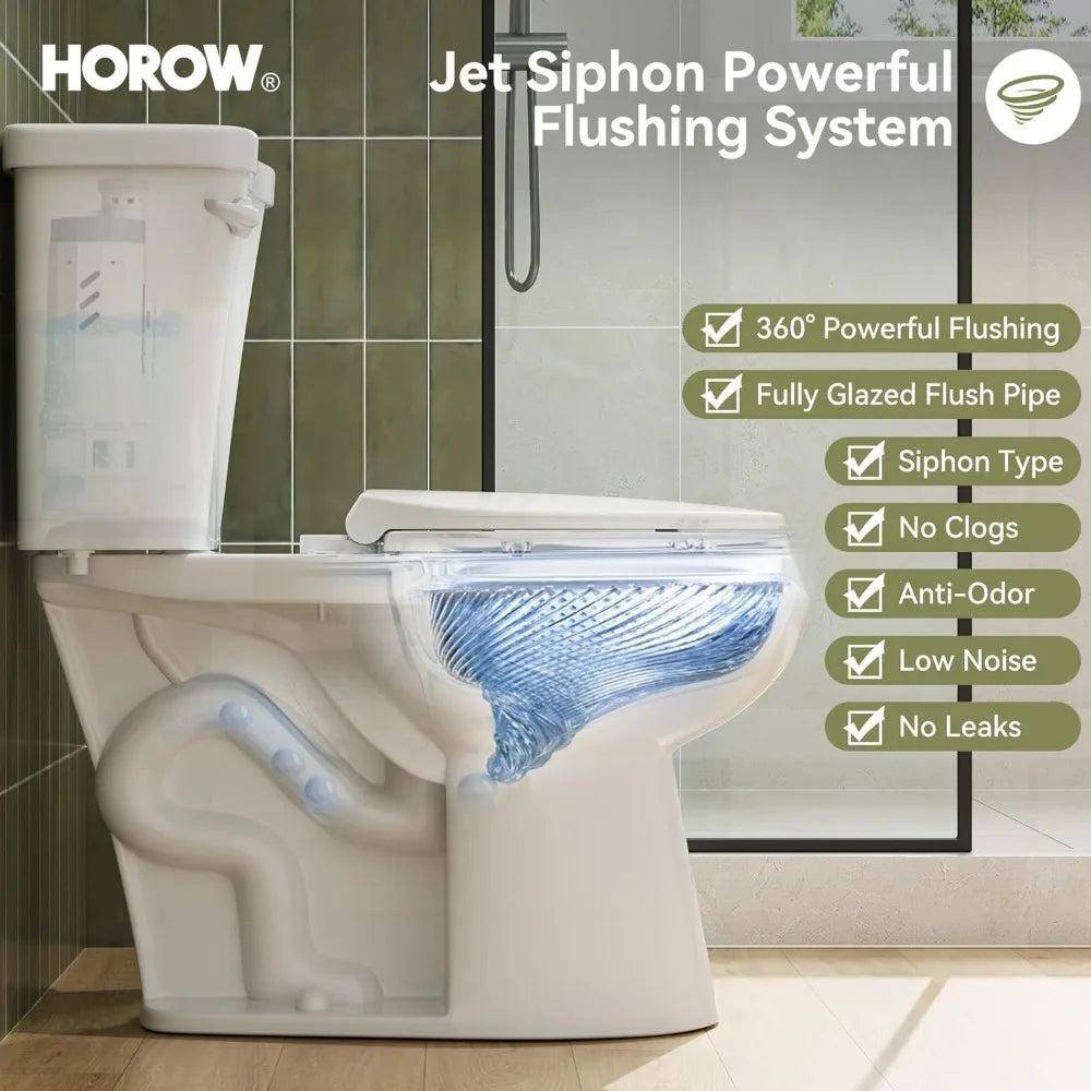 Two-Piece Round Toilet With ADA Comfort And 1.28 GPF