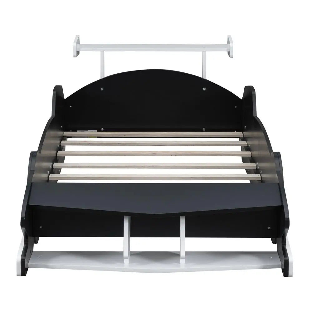 Race Car Bed For Kids With Premium Storage Shelves