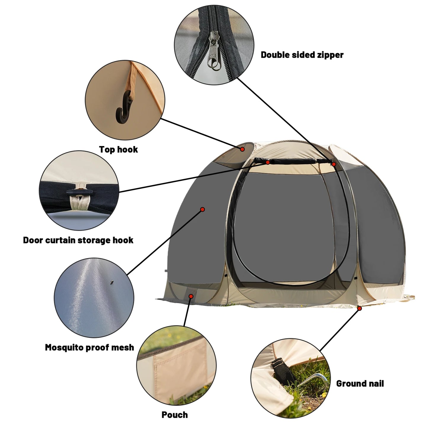 Pakicetus Instant Pop Up Screen Tent Mosquito Proof Outdoor