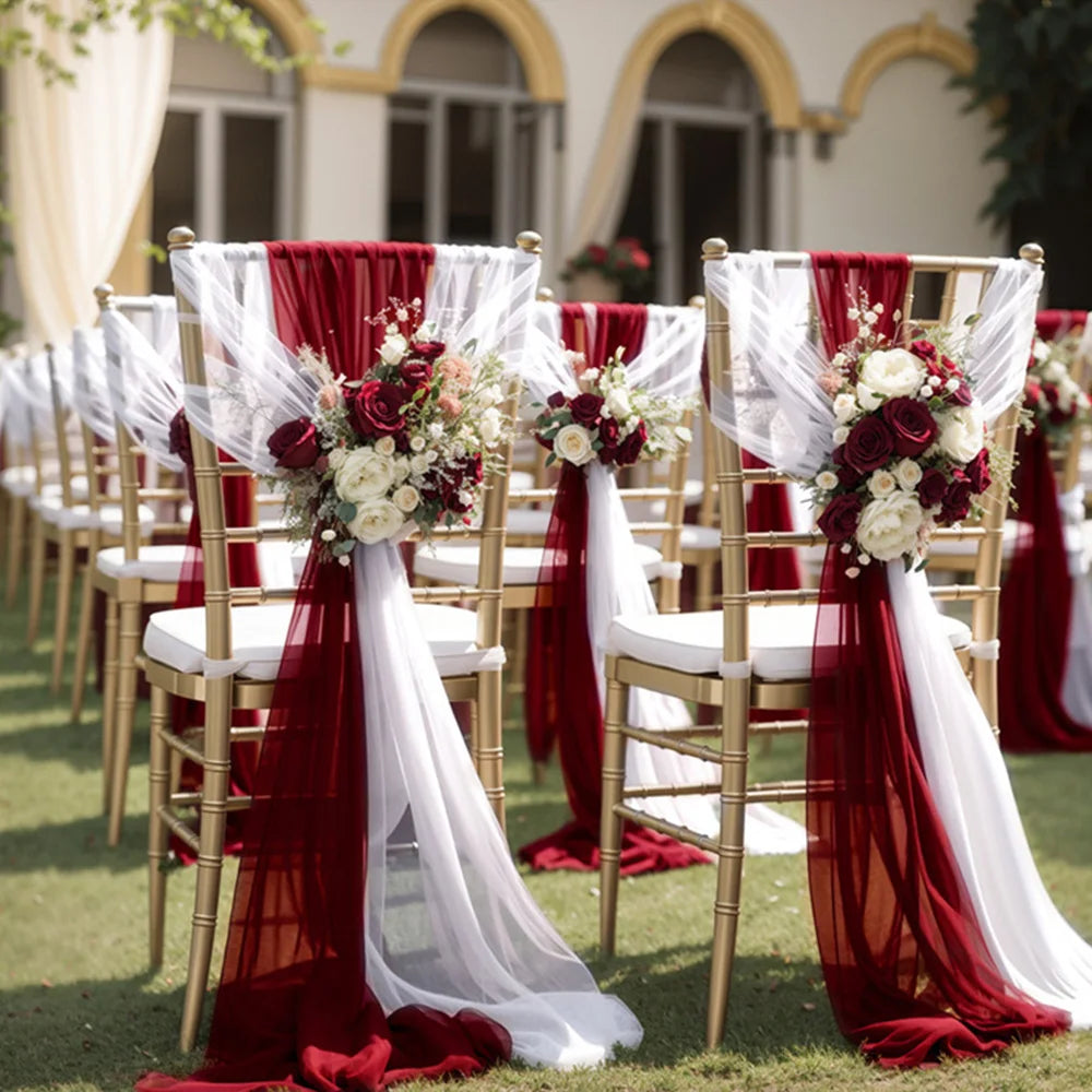 Chiffon Chair Sashes for Wedding Decor Draping with Tie