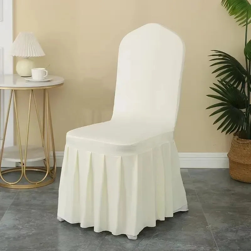 Pleated Spandex Chair Cover For Hotel Banquet And Wedding Events