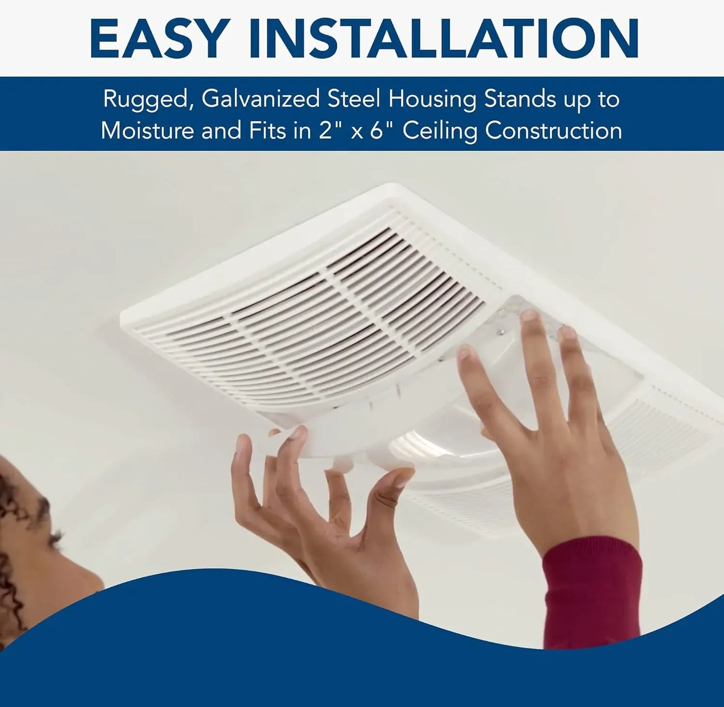 PowerHeat Bathroom Exhaust Fan Heater and LED Light Combination 80 CFM