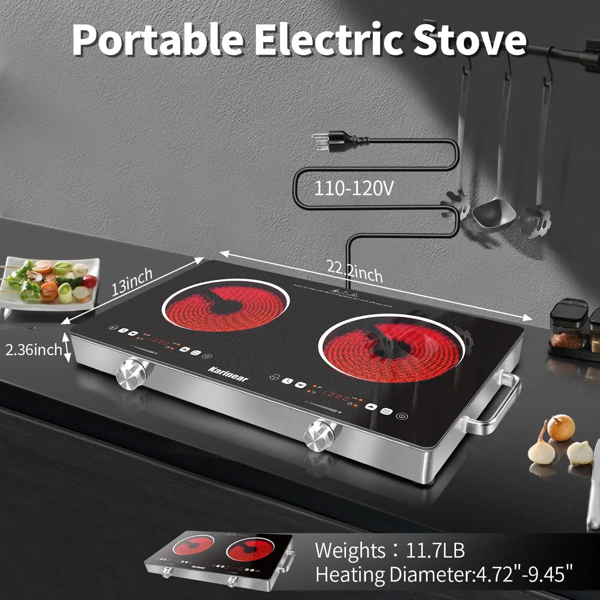 Karinear Ceramic Hob With Safety Lock And Touch Control