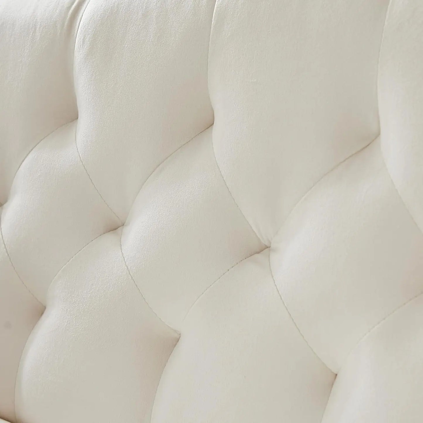Velvet Loveseat With Gold Metal Legs And Tufted Back