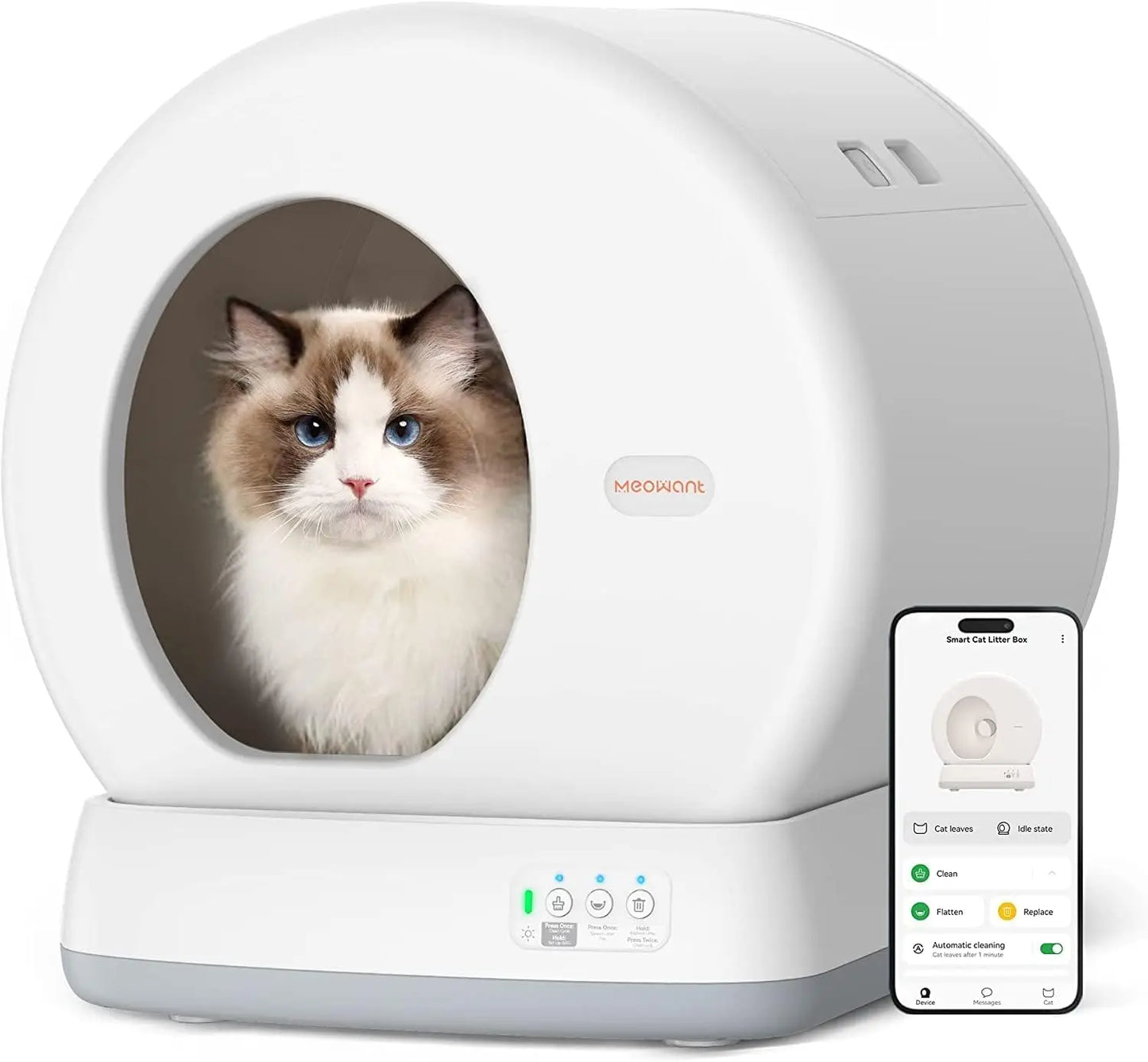 MeoWant Self Cleaning Cat Litter Box With Integrated Safety