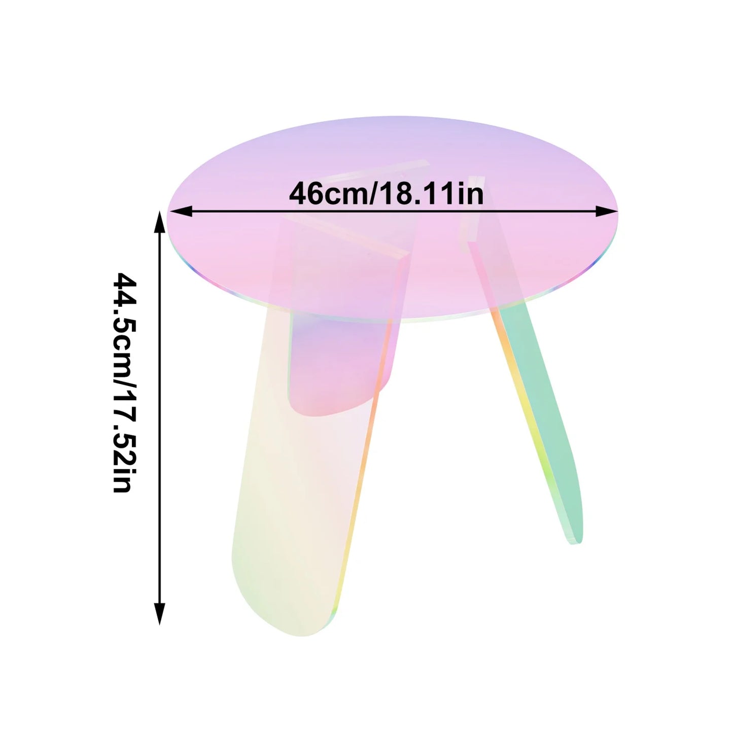 Round Acrylic Side End Table for Living Room