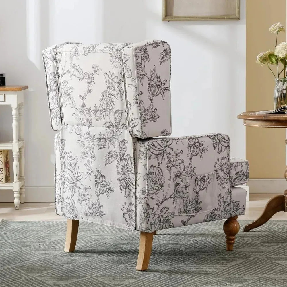 Modern Tufted Accent Chair With Wood Legs Living Room