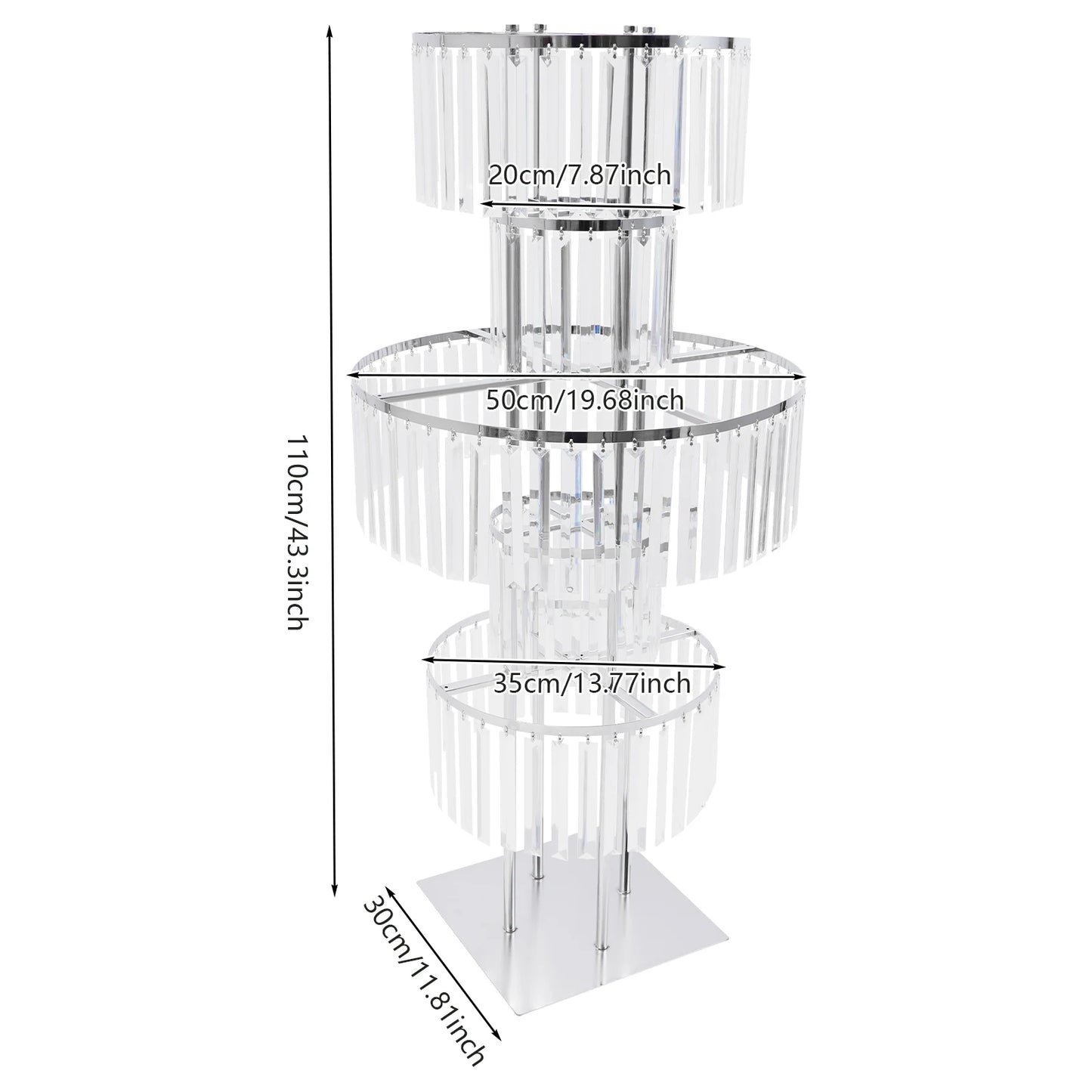 5 Tier Wedding Flower Stand With Crystal Pendants Centerpiece