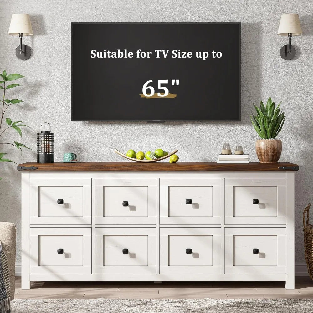 DAFIFY Farmhouse Dresser With 8 Drawers TV Stand Storage