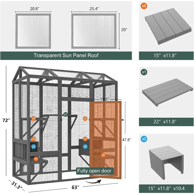 Hign-concerned Outdoor Cat Enclosure Large Walk In Cage