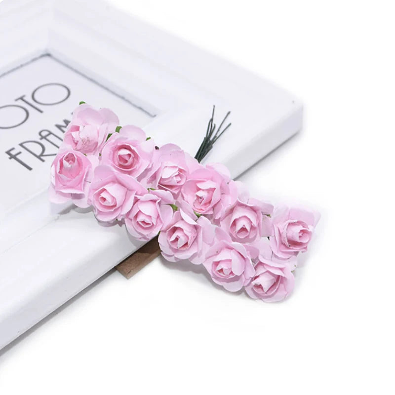 Artificial Paper Rose Bouquet For Scrapbooking And Wedding Decor