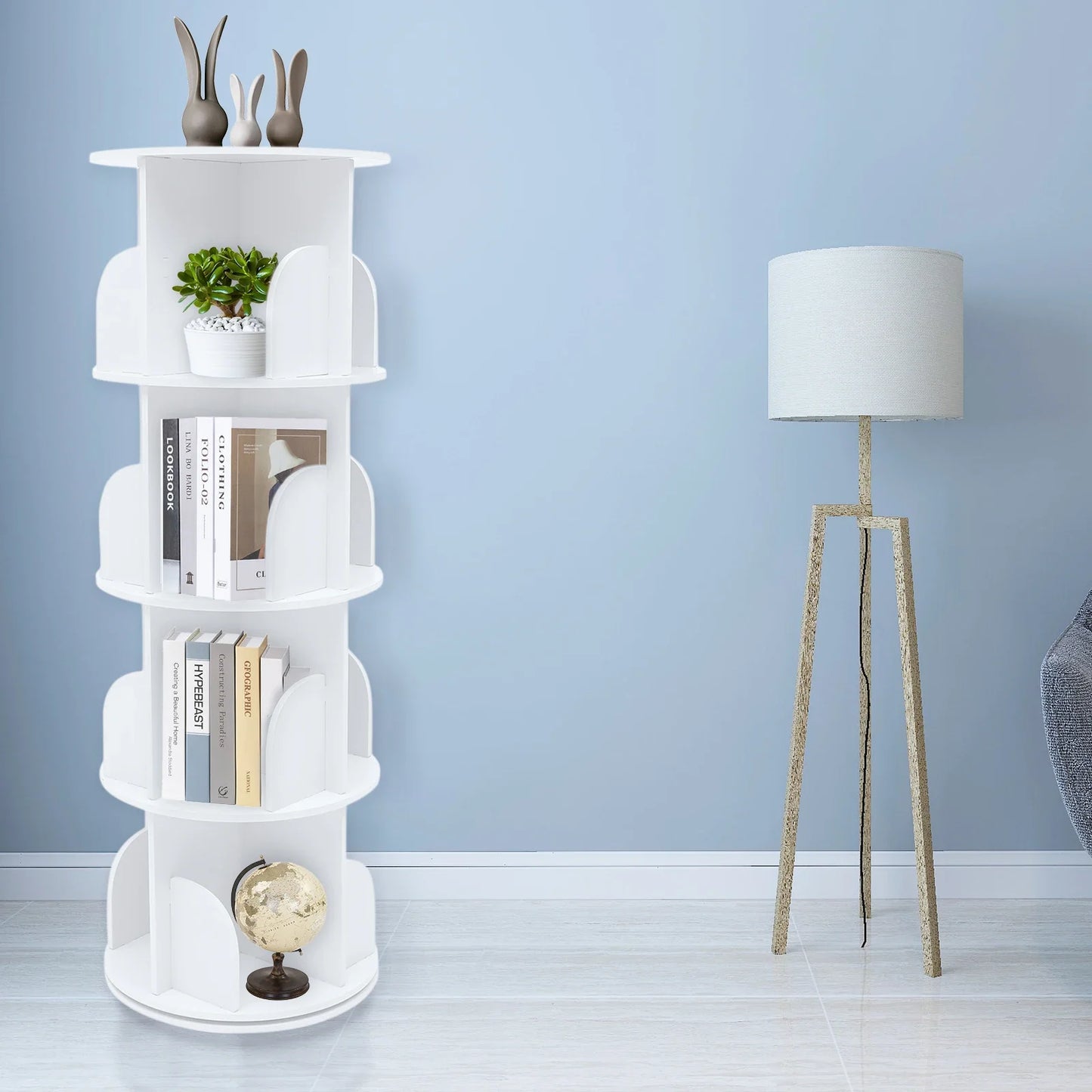 Hign-concerned Rotating Bookcase With 360 Degree Rotation Tool Free