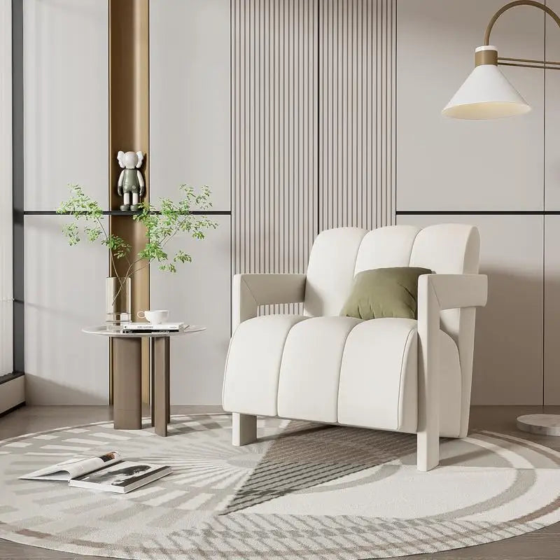 General Modern Minimalist Armchair With L Shaped Armrests
