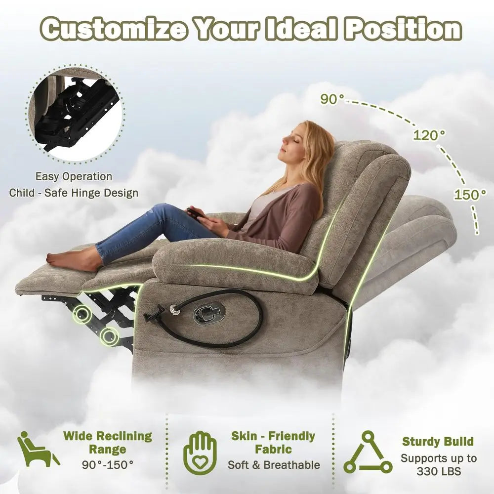 Reclining Loveseat Sofa With 360 Degree Phone Holder USB