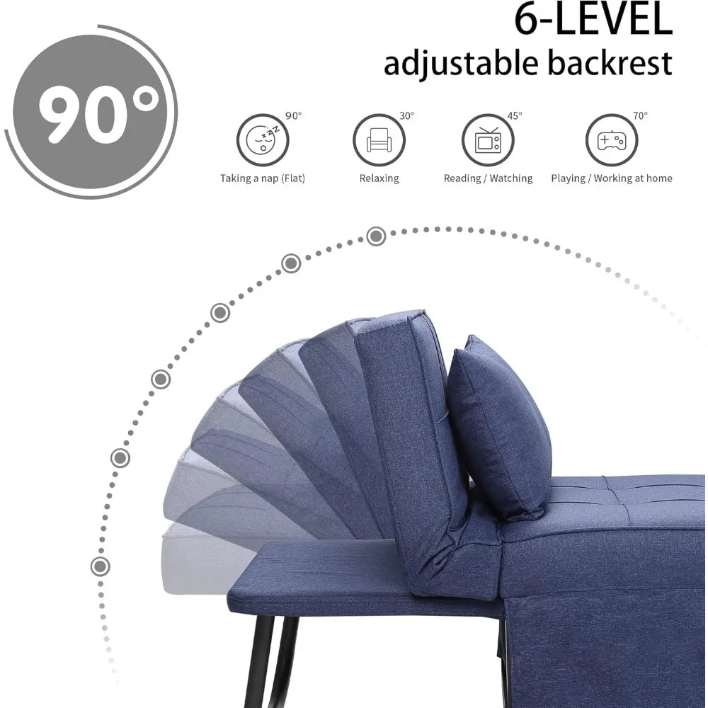 Sofa Bed 4 In 1 Folding Ottoman With Adjustable Backrest