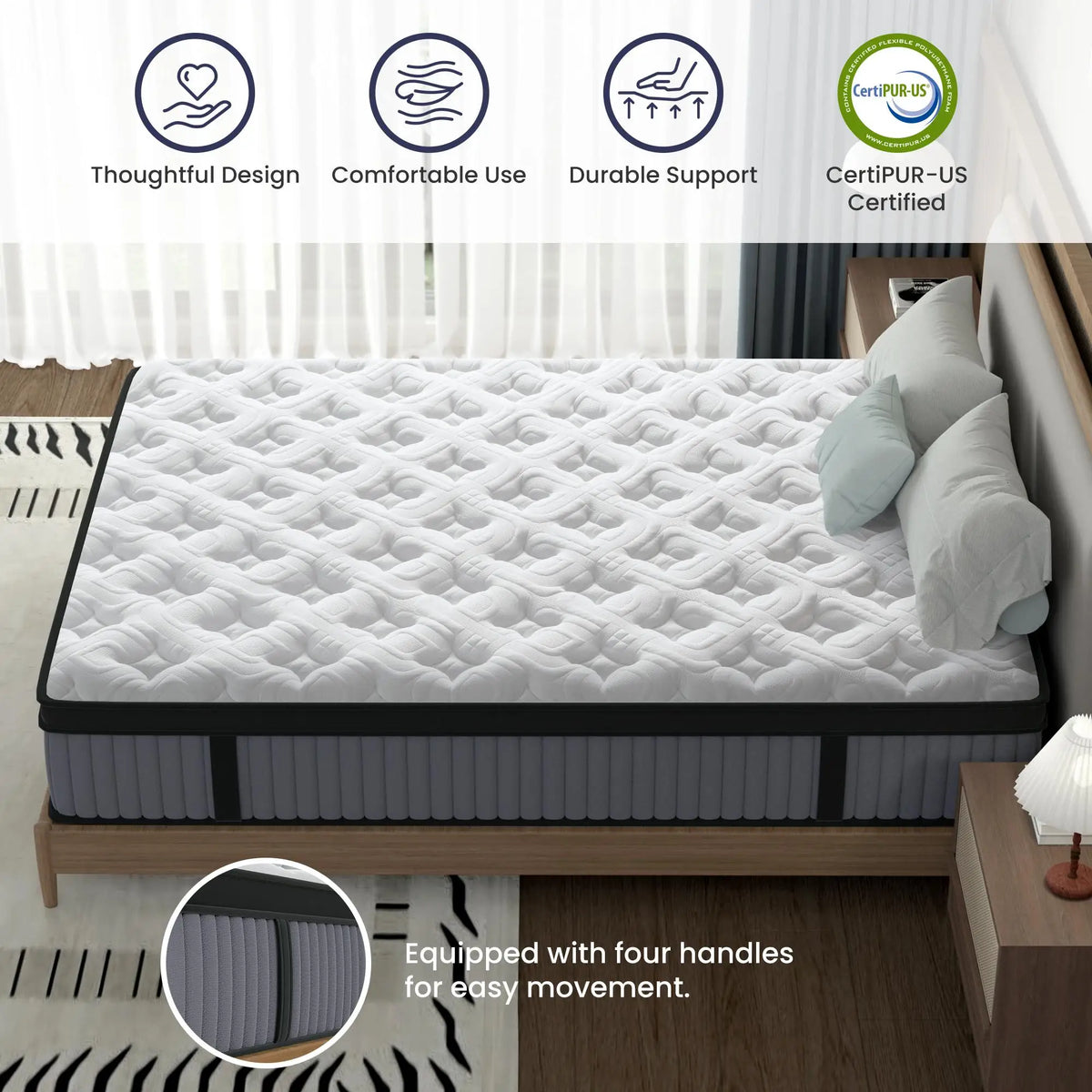 BedStory Luxury Hybrid Mattress With Memory Foam Innerspring Support