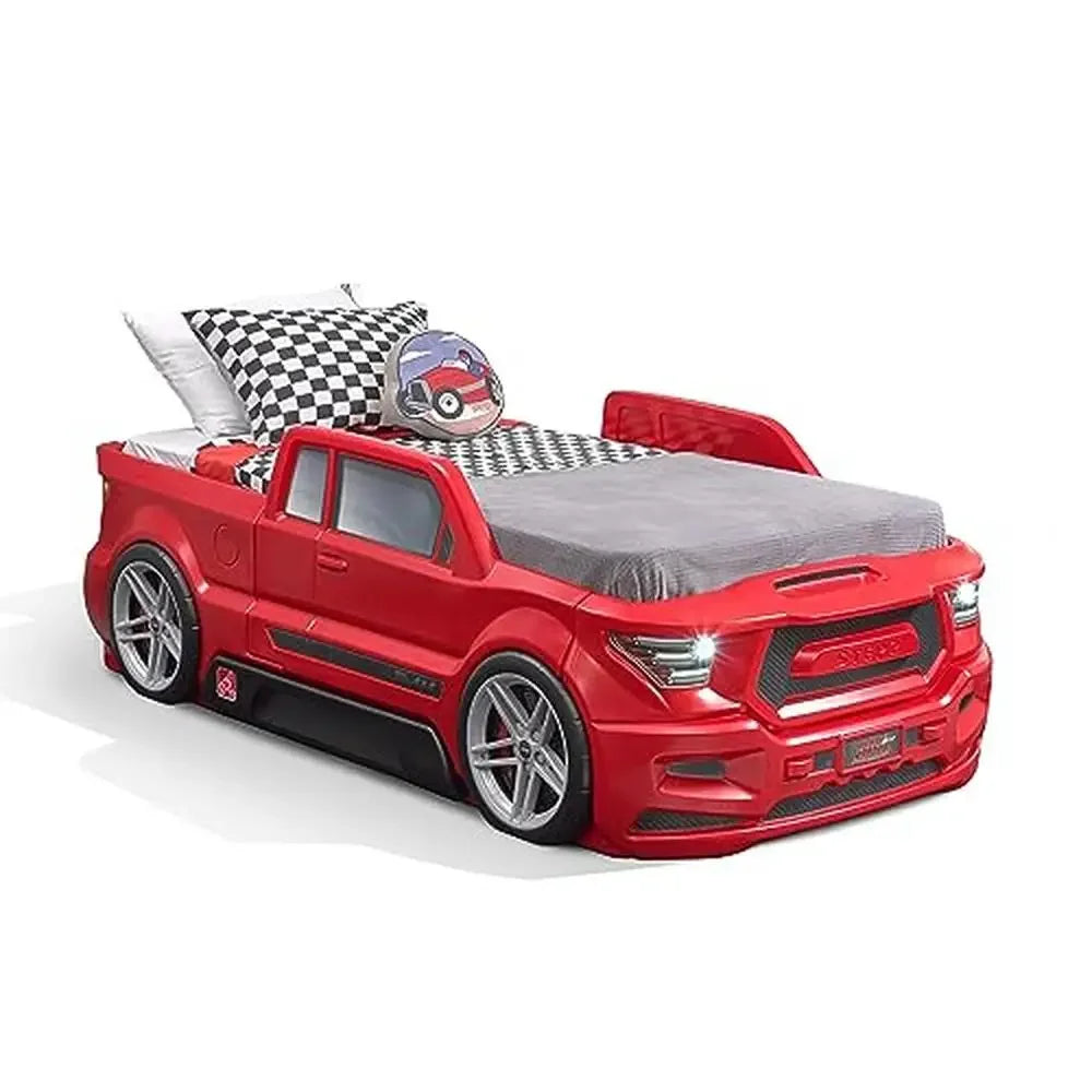 DUTRIEUX Turbocharged Truck Car Bed With Realistic Details And Working Headlights And Built In Storage Drawer