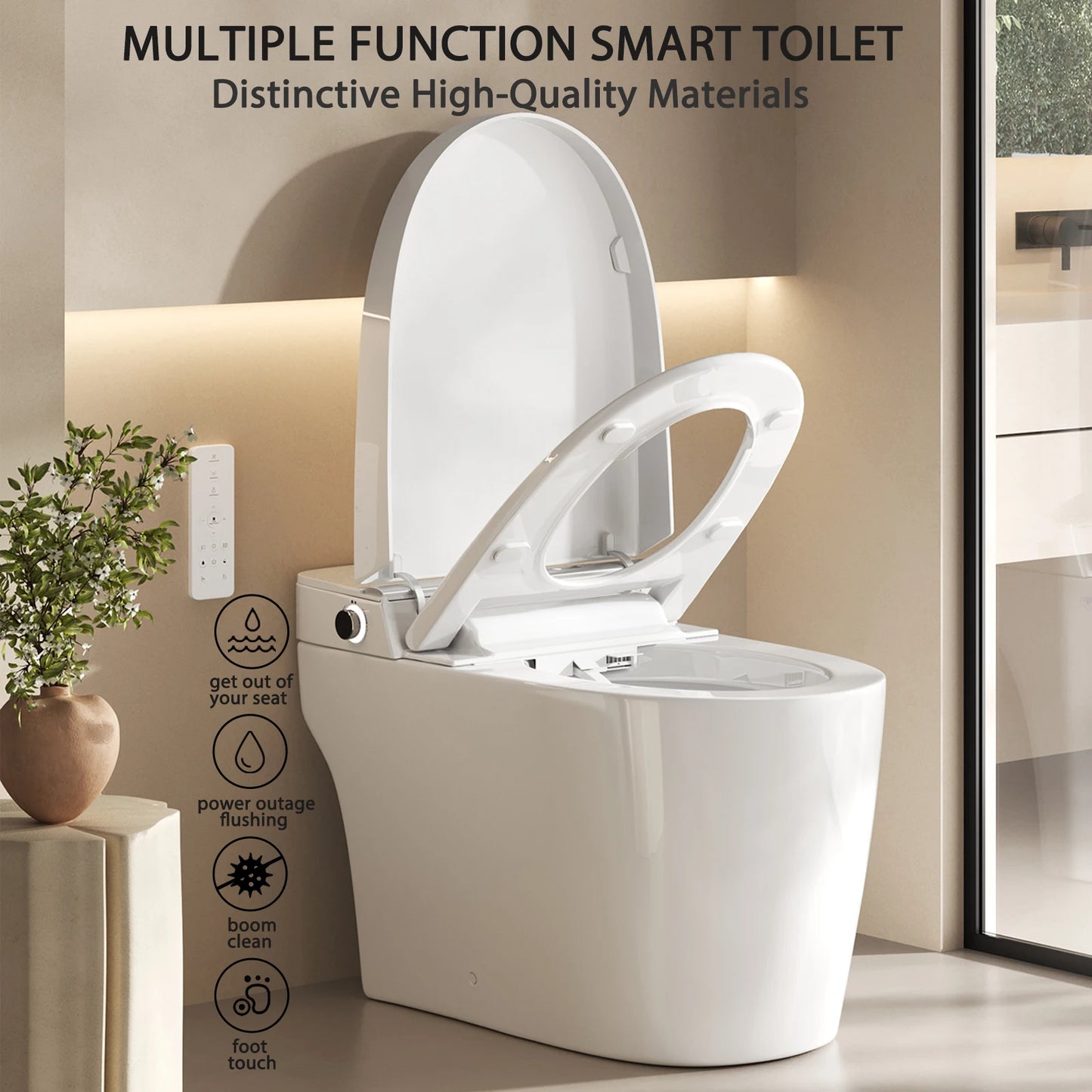 Sh.Kl Smart Toilet Bidet With Remote Control Heated Seat