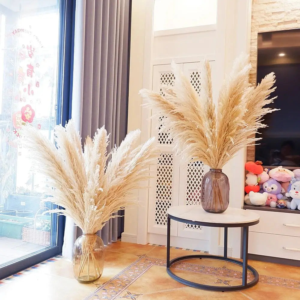 NONECN Dried Pampas Grass Decor 16Pcs Boho Neutral Bouquet