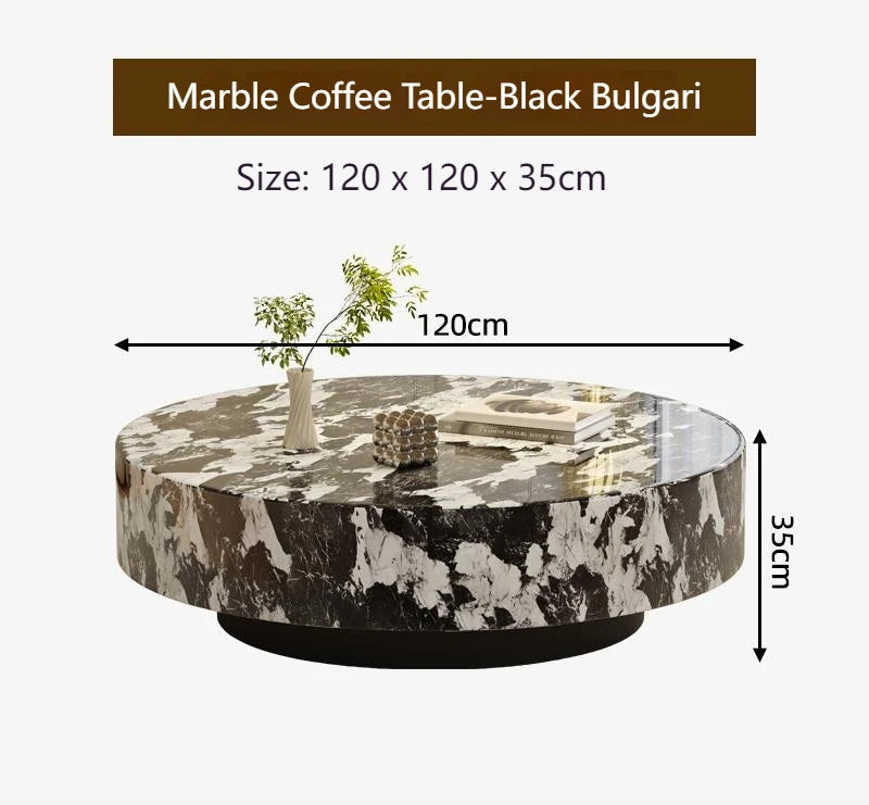 LIEI Round Marble Nesting Tables Set Minimalist Luxury