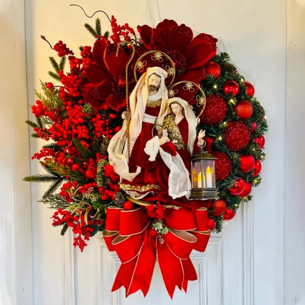ATMDOG CN Christmas Wreath Sacred Door Decor For Home