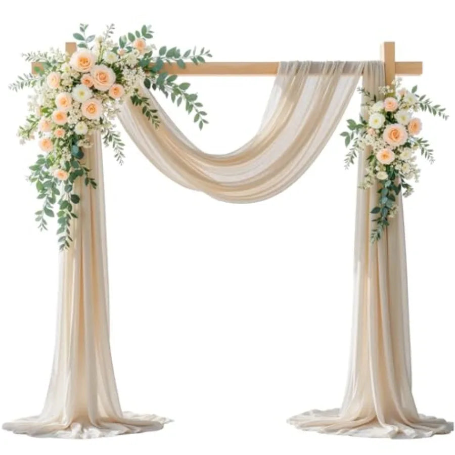 Wedding Backdrop Sheer Fabric Arch Drapery Curtain For Ceremony