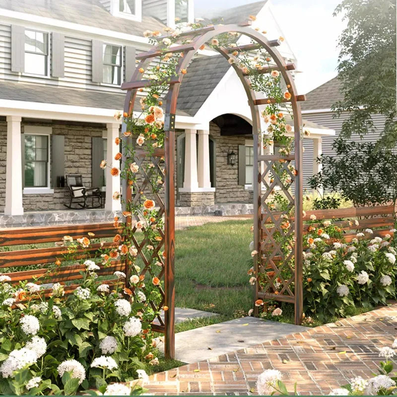 Outdoor Solid Wood Garden Arch Trellis Climbing Vines