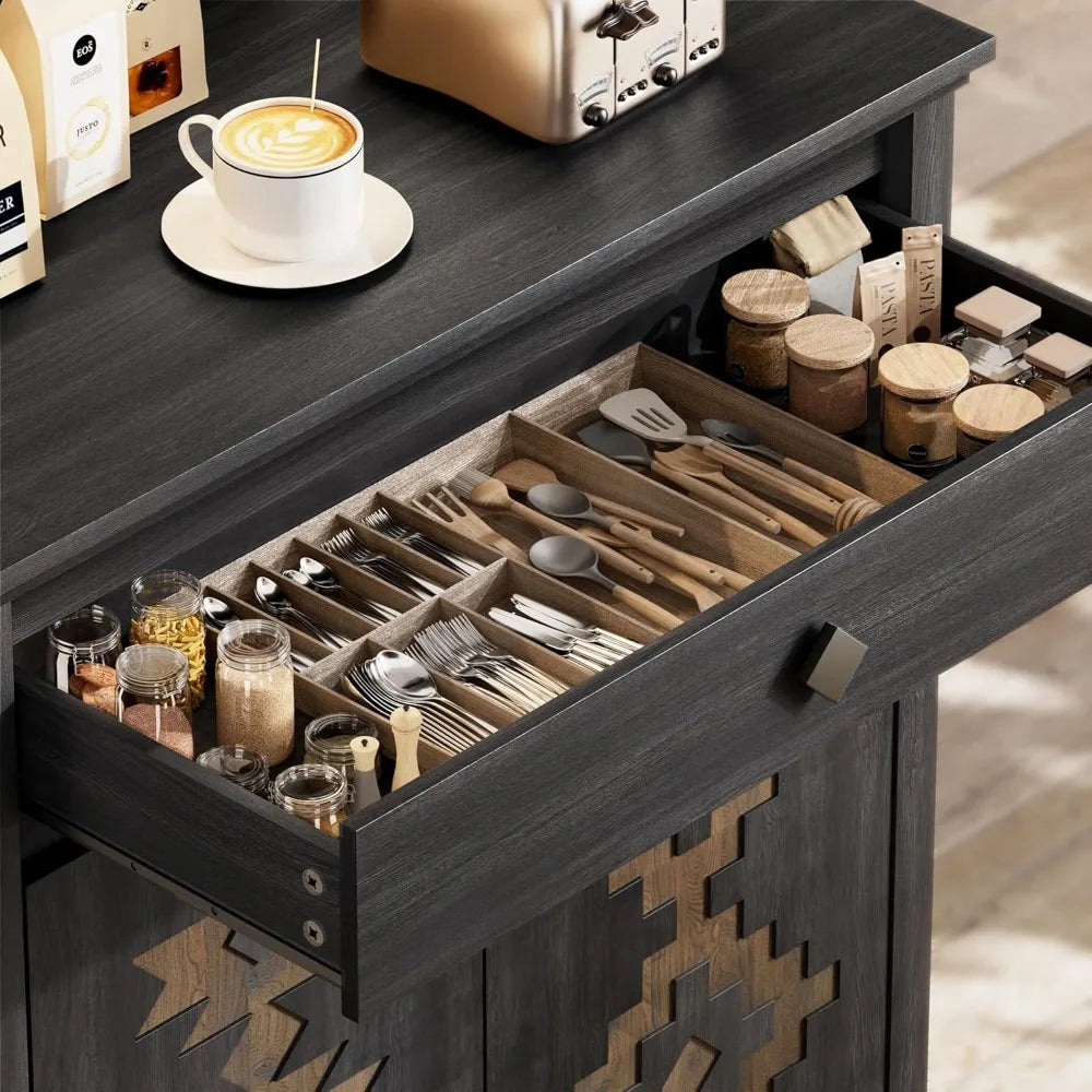 LuxeMerge Sideboard Buffet Cabinet With Power Outlet