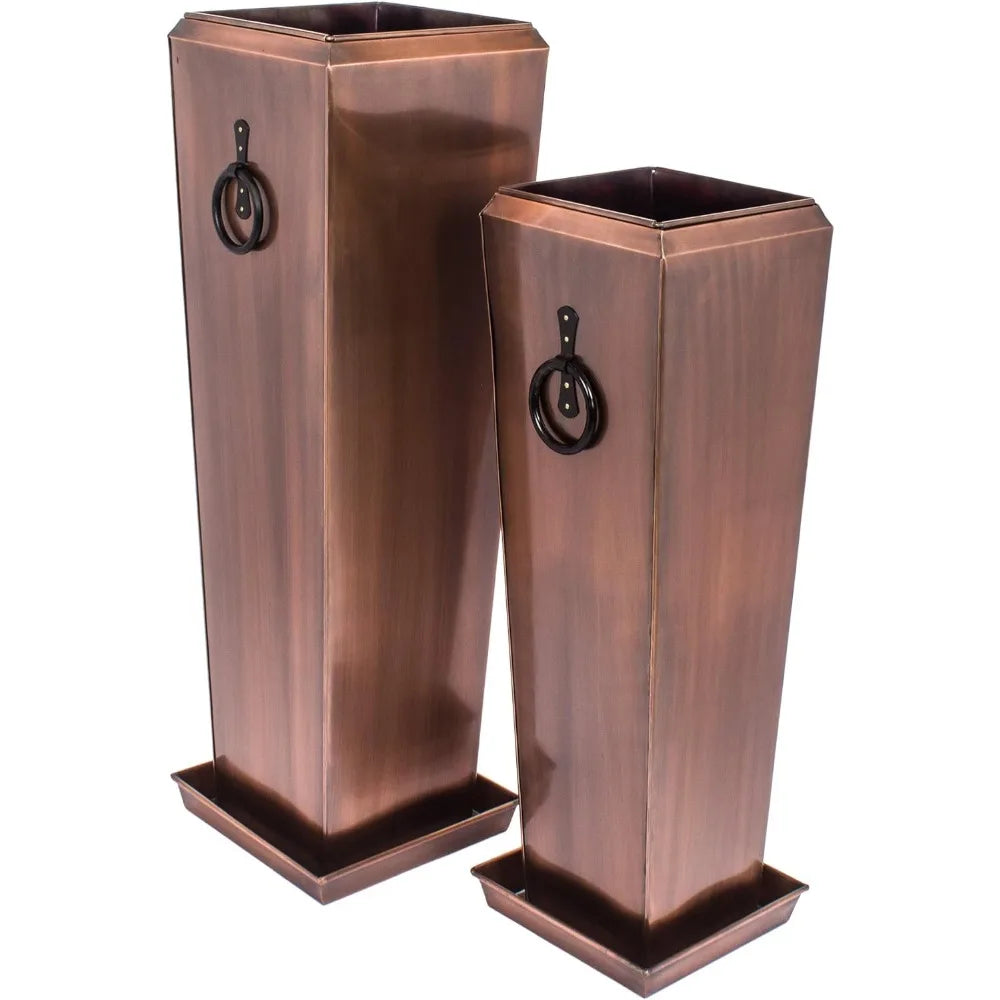 Hign-concerned Patio Planter Set With Tray For Garden