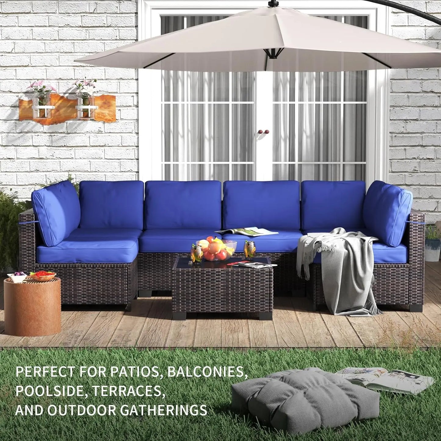 HobbyLane Modular Outdoor Furniture Set With PE Rattan Wicker