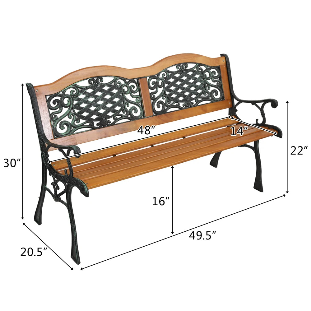 Hign-Concerned Garden Bench Outdoor Patio Park Chair