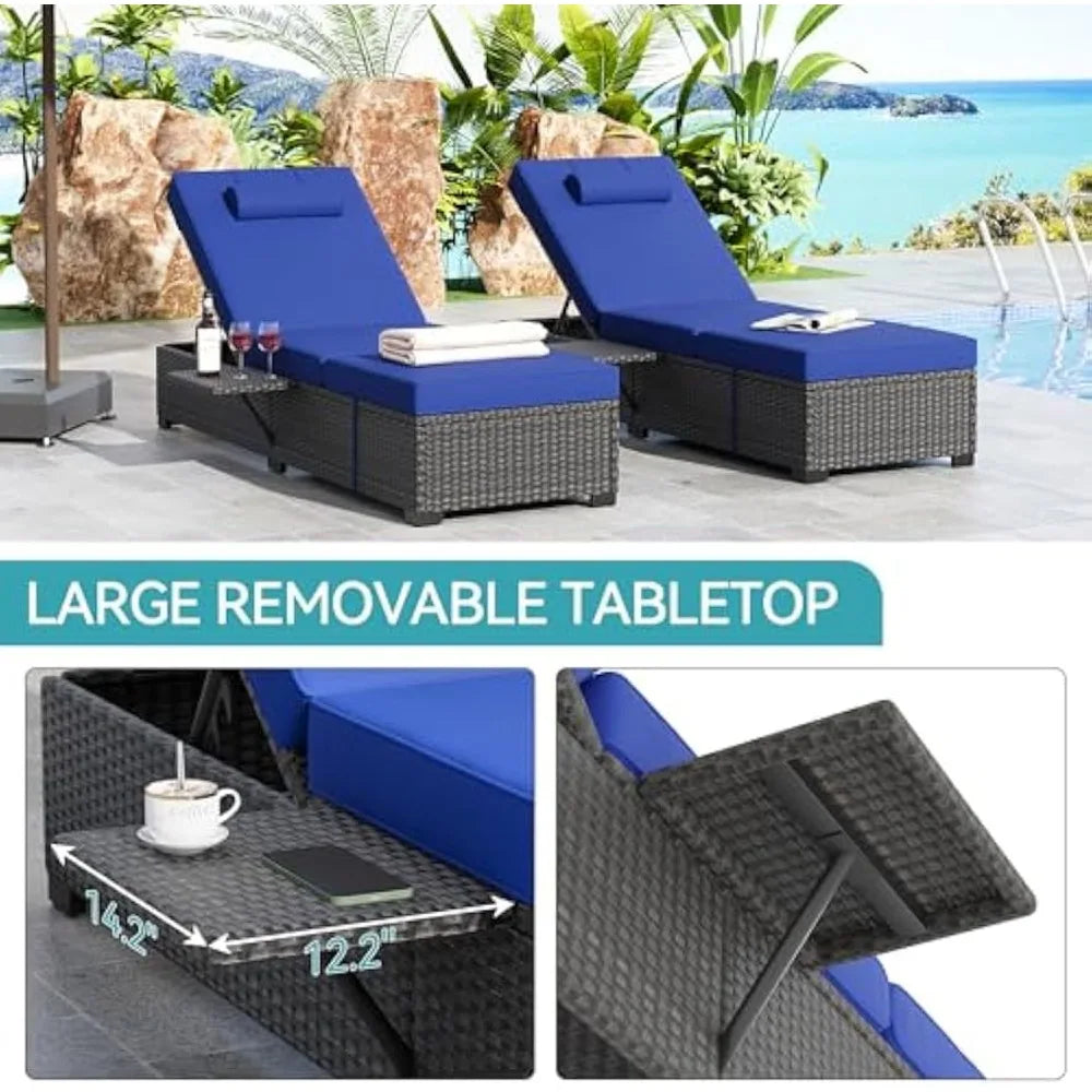 Hign Concerned Outdoor Wicker Chaise Lounge Recliners