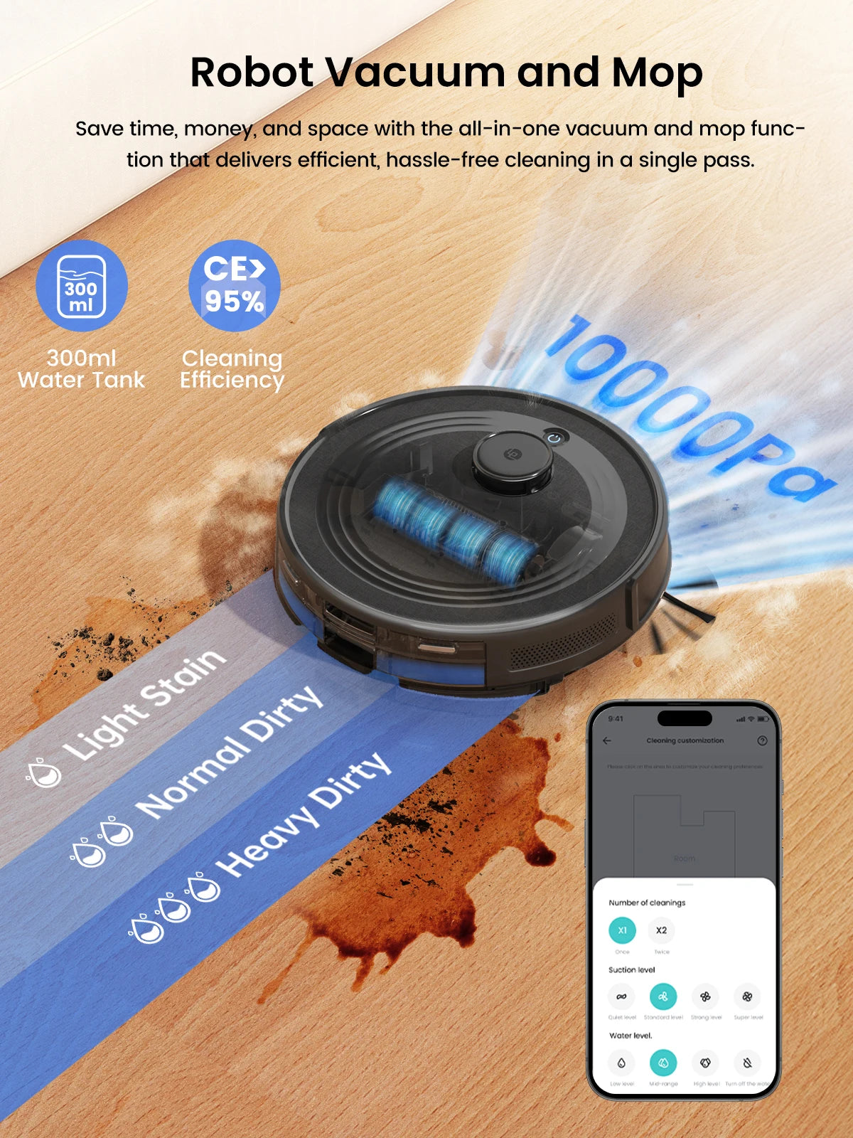 Lefant M2S Pro Robot Vacuum Cleaner With Mapping 10000Pa