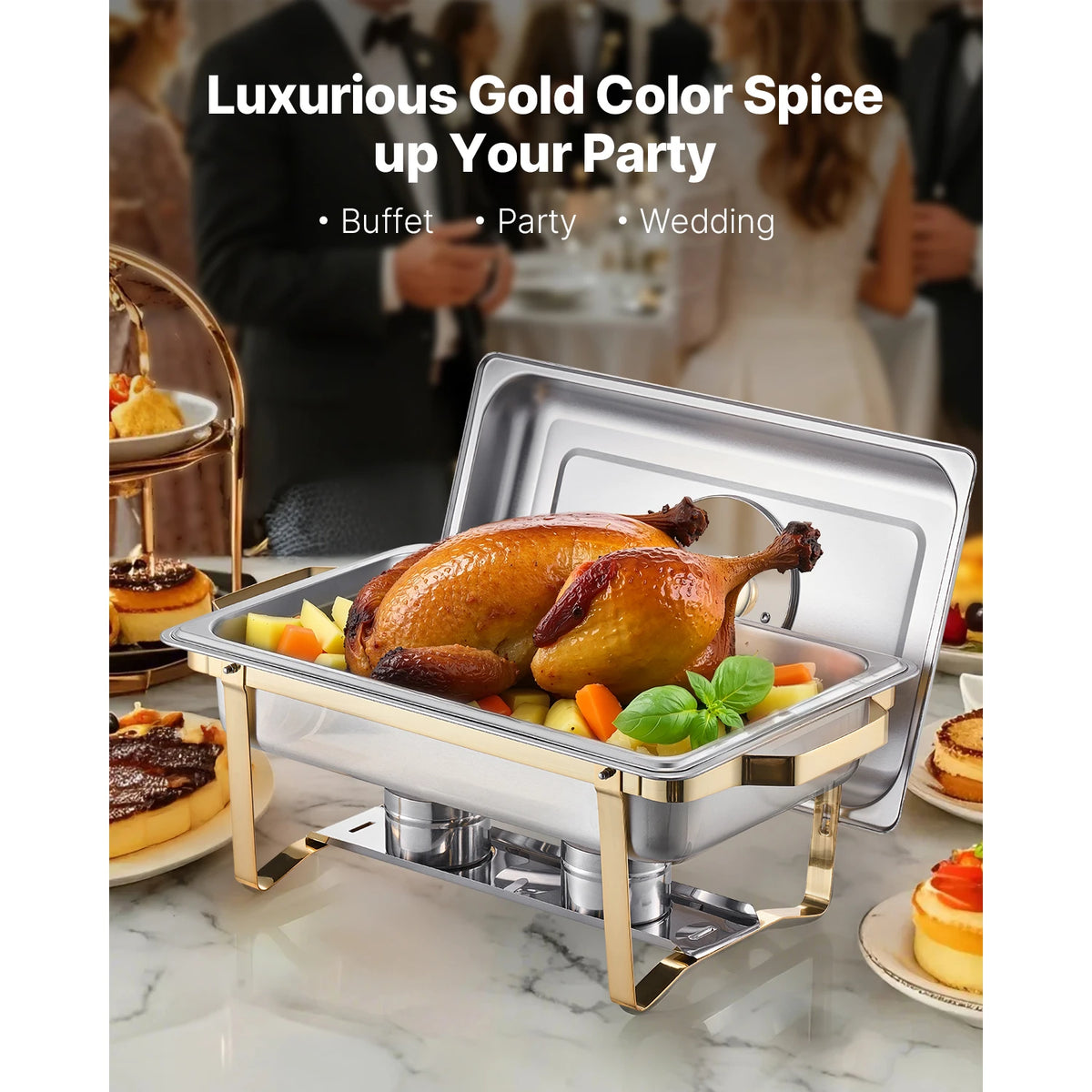 SucceBuy Stainless Steel Chafing Dish Buffet Catering Set