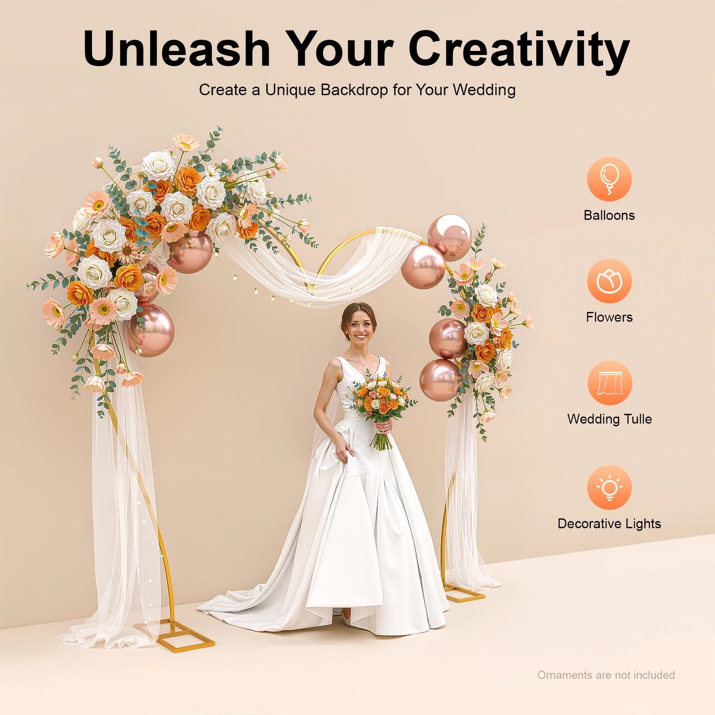 Metal Wedding Arch Heart Shape Frame Backdrop Decor