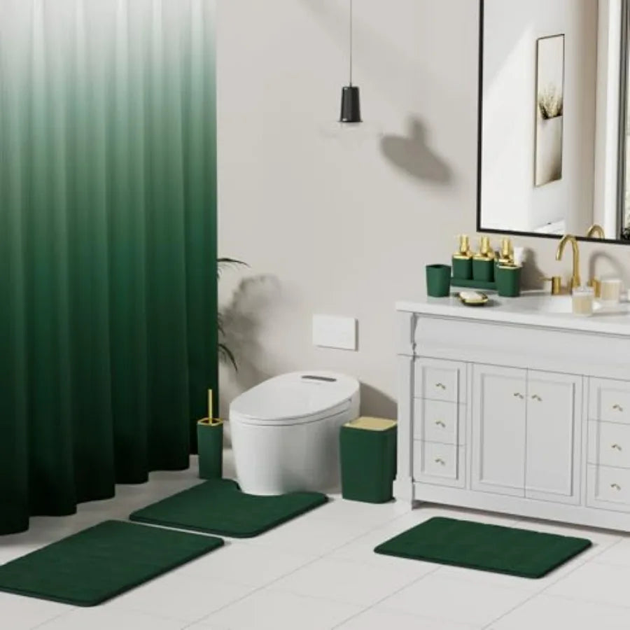 Bathroom Accessories 27PC Set With Shower Curtain Rugs