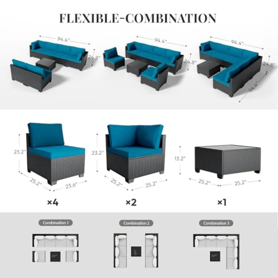 Patio Furniture Set All Weather Wicker Rattan Outdoor Conversation