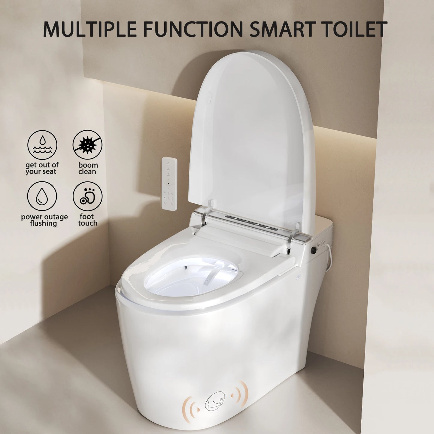 Sh.Kl Smart Toilet Bidet With Remote Control Heated Seat