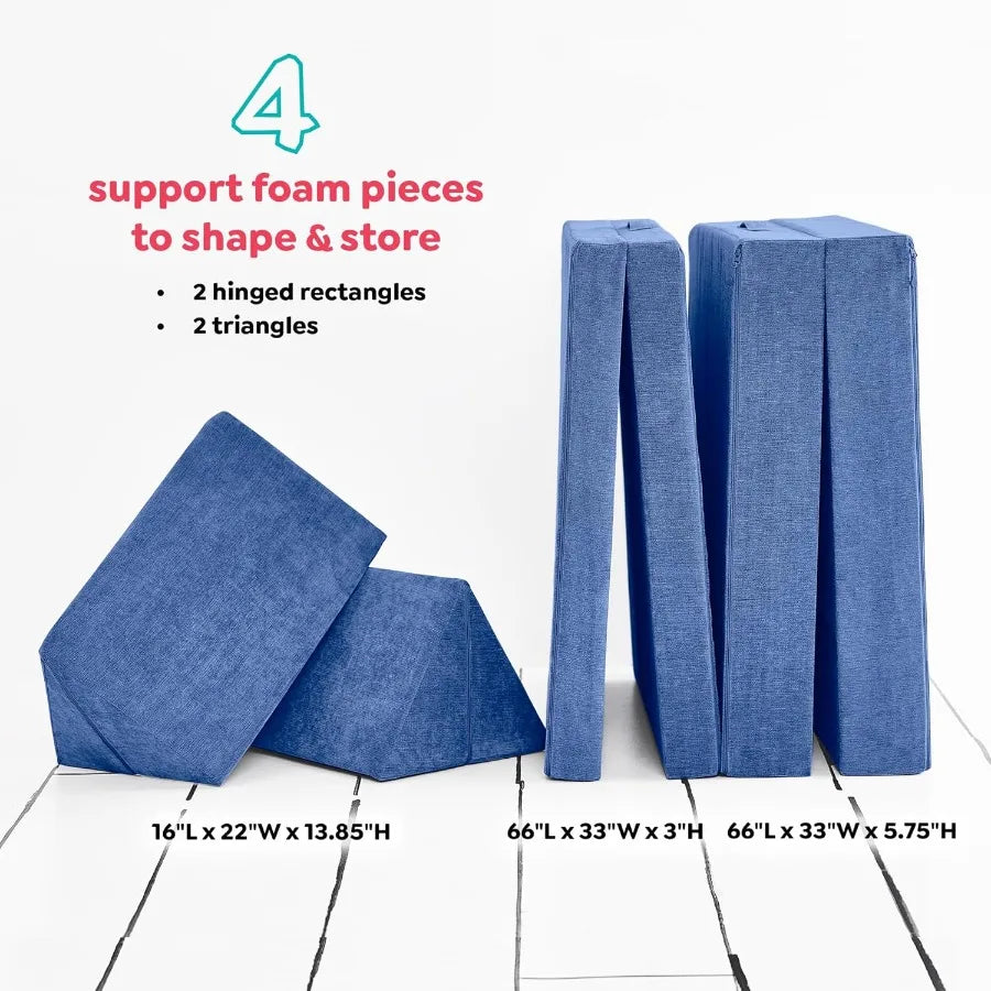 LISM Premium Toddler Play Couch Convertible Folding Sofa DurableFoamModularForHomesPlayrooms