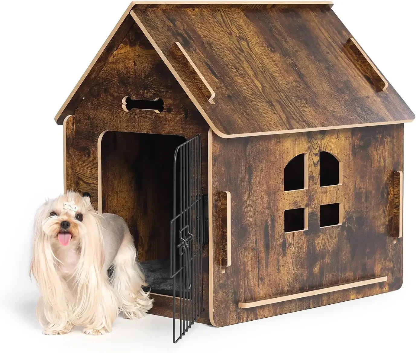 Cozy Wooden Indoor Dog House for Small Dogs and Cats Perfect Pet Bed