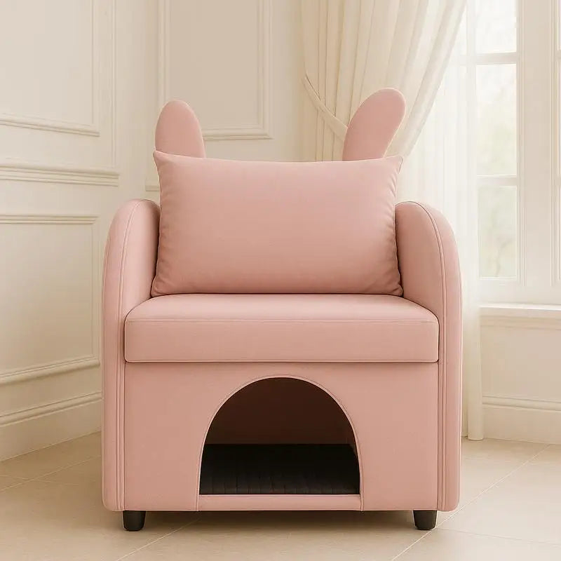 General Use Velvet Bunny Armchair Pet Hideaway Chair