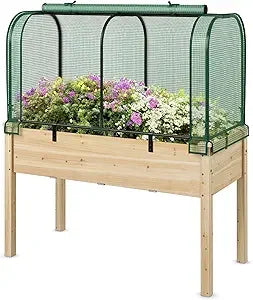 Happygrill Raised Garden Bed with Greenhouse Cover for Herbs and Vegetables